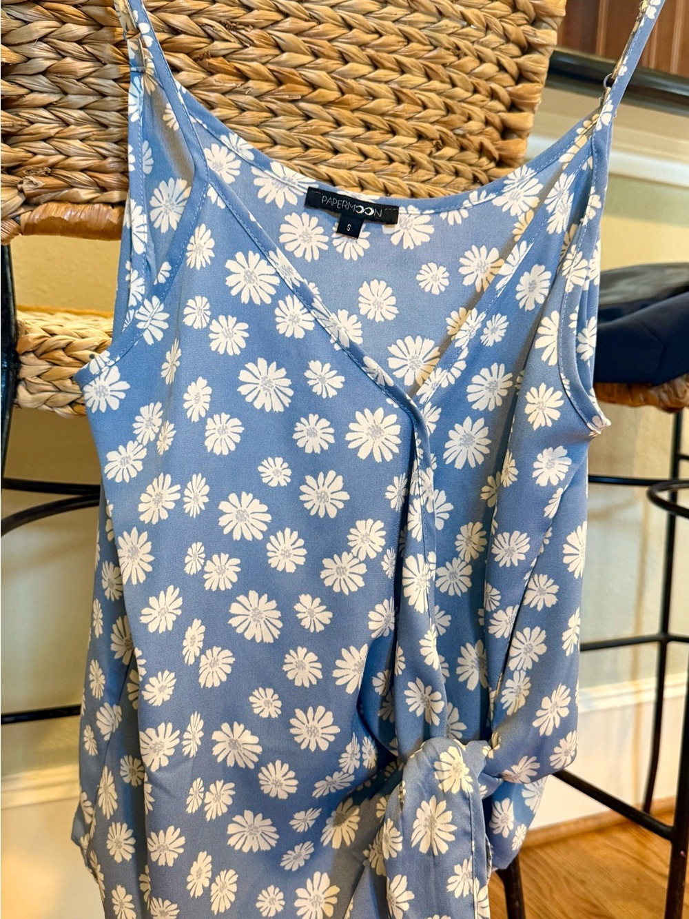 Papermoon Blue Daisy Tie-Front Camisole